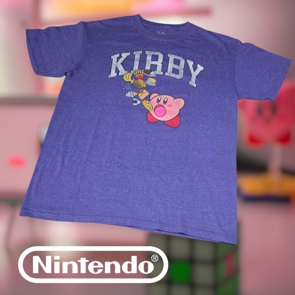 Nintendo Kirby Graphic Tee Unisex Snack Attack Heather Purple M